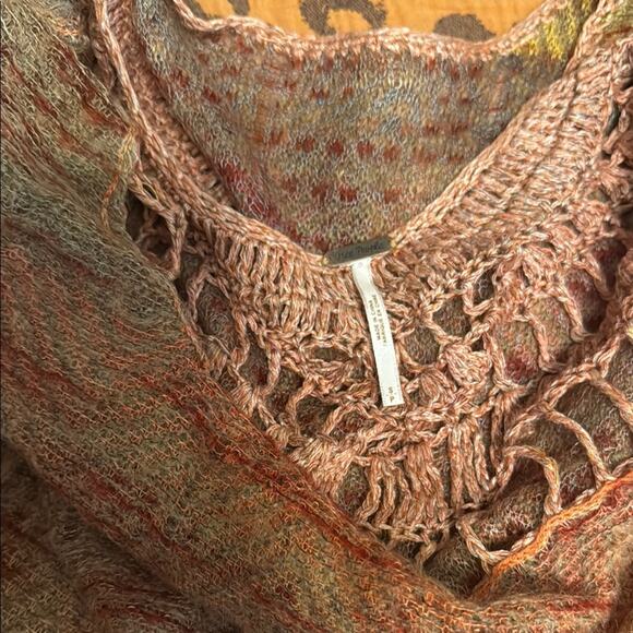 Free people morning bell crochet mohair sweater size S - Picture 4 of 10